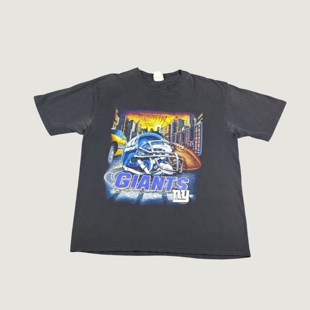 Vintage 2000 Lee Sport NY Giants T Shirt Mens XL Black NYC Skyline NFL Football